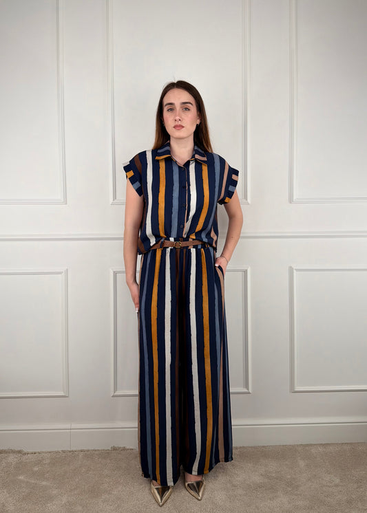 YM6016 - PANTALONE PALAZZO FANTASIA RIGHE