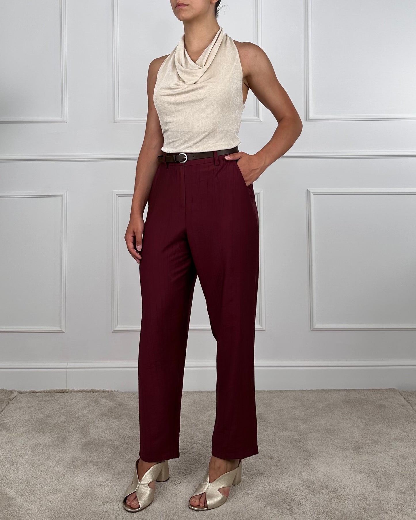 25P7626 - TENSIONE IN PANTALONE CARROT GOFFRATO