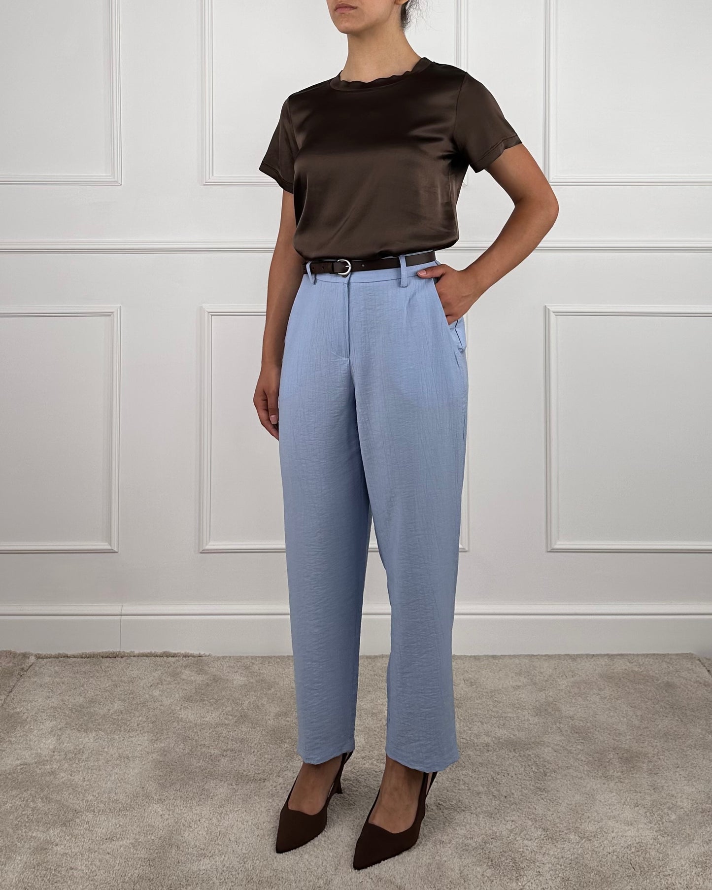 25P7626 - TENSIONE IN PANTALONE CARROT GOFFRATO