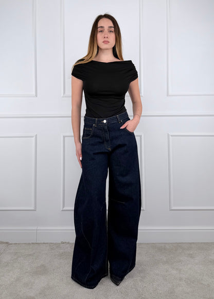 P314J110W000 - TENSIONE IN DENIM LOUVRE LAVAGGIO SCURO