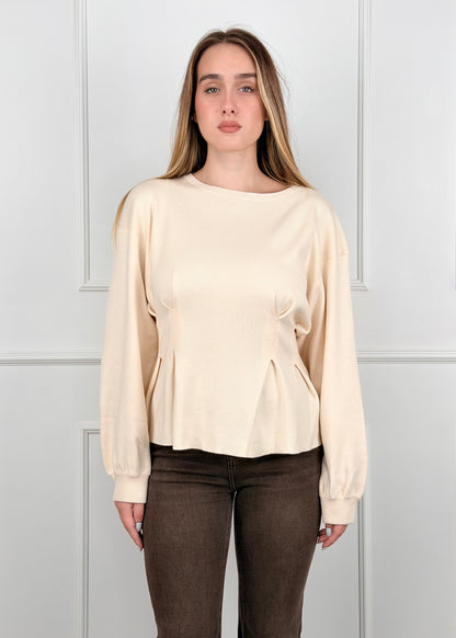 M5747L MAGLIA CON CORSETTO STRINGATO REGOLABILE SUL RETRO