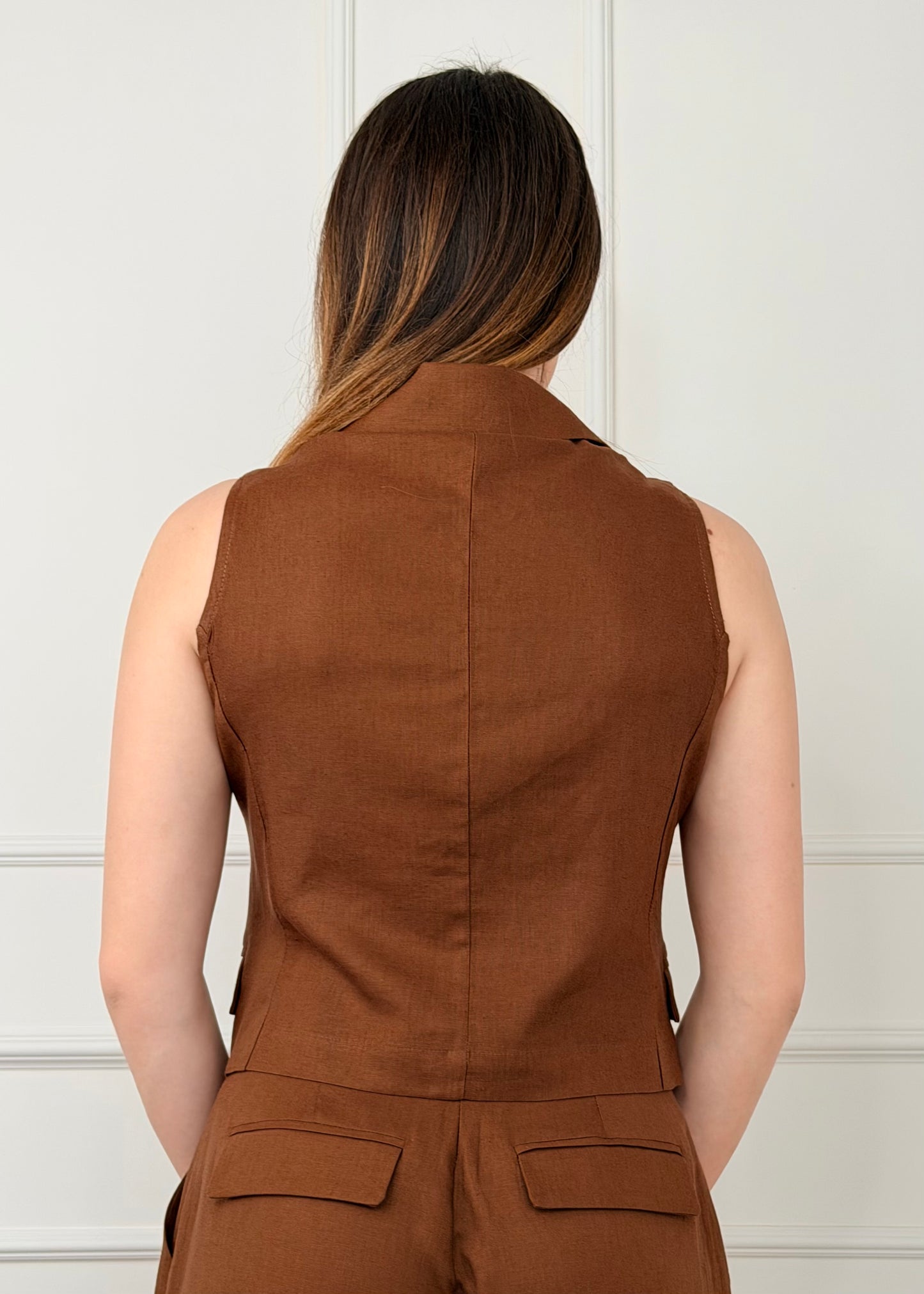 U19153 - BREND GILET MISTO LINO E VISCOSA