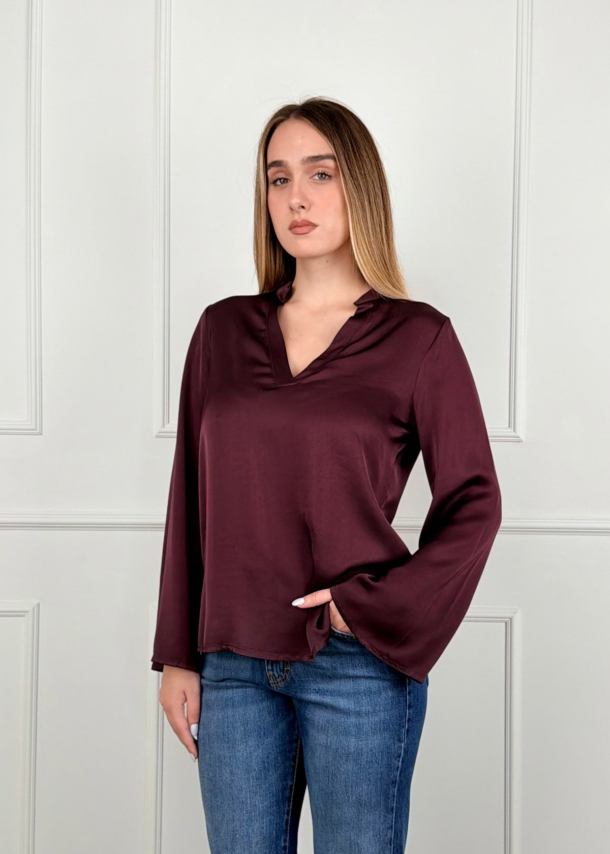 F2207B22R - TENSIONE IN BLUSA IN VISCOSA