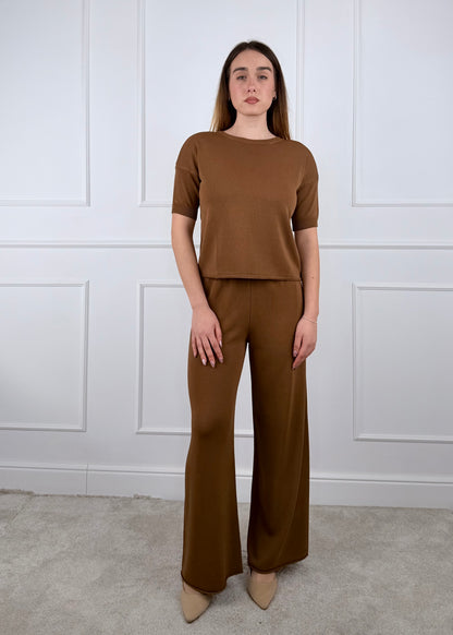 I92618 - BREND PANTALONE PALAZZO IN FILO DI VISCOSA