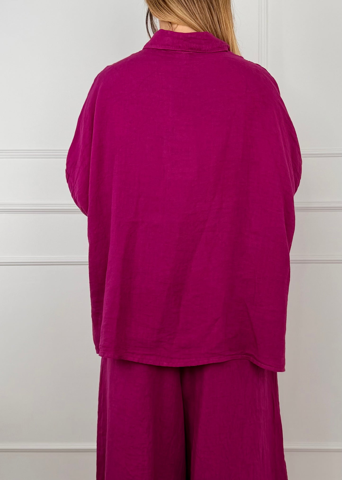 9452 - CAMICIA TAGLIO ASIMMETRICO IN LINO