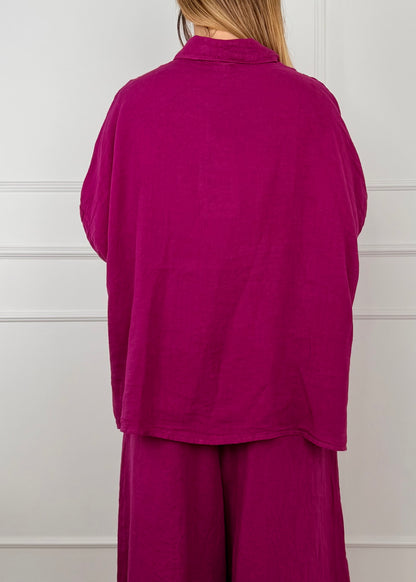 9452 - CAMICIA TAGLIO ASIMMETRICO IN LINO