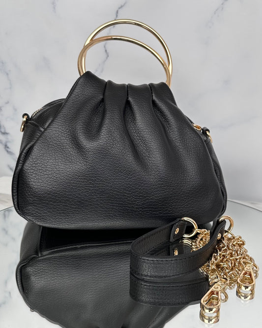 BRS49 - BORSA VERAPELLE MANICO AD ANELLO