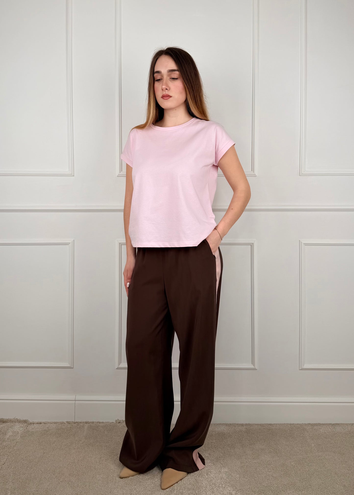 26P4584 - TENSIONE IN PANTALONE IN CUPRO DI VISCOSA