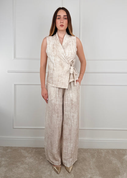5957 - COMPLETO PANTALONE E GILET CHIUSURA A PORTAFOGLIO