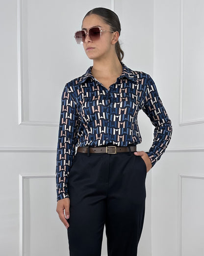 A26611 CAMICIA FANTASIA IN JERSEY DI VISCOSA