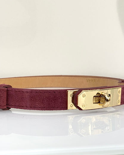 CNT24 CINTURA REGOLABILE VERA PELLE SCAMOSCIATE