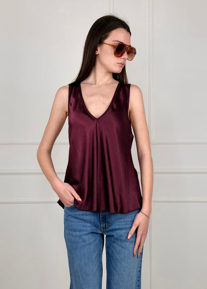 21944 - TOP IN VISCOSA SCOLLO "V"