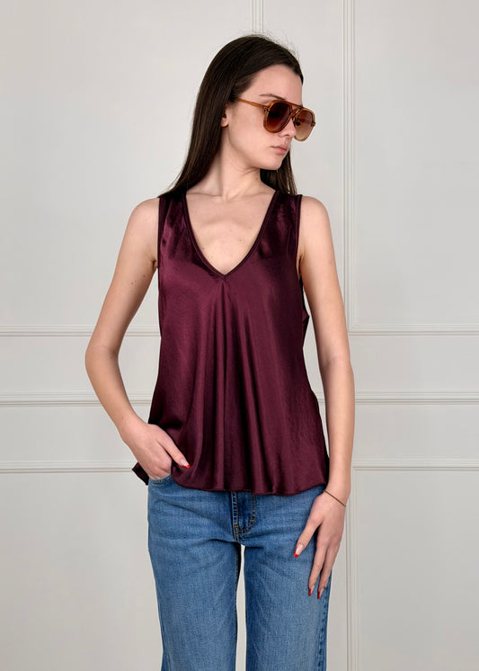 21944 - TOP IN VISCOSA SCOLLO "V"