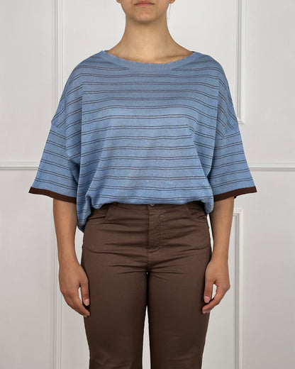 G280125 - MAGLIA RIGHE SC.BARCA LINO & COTONE