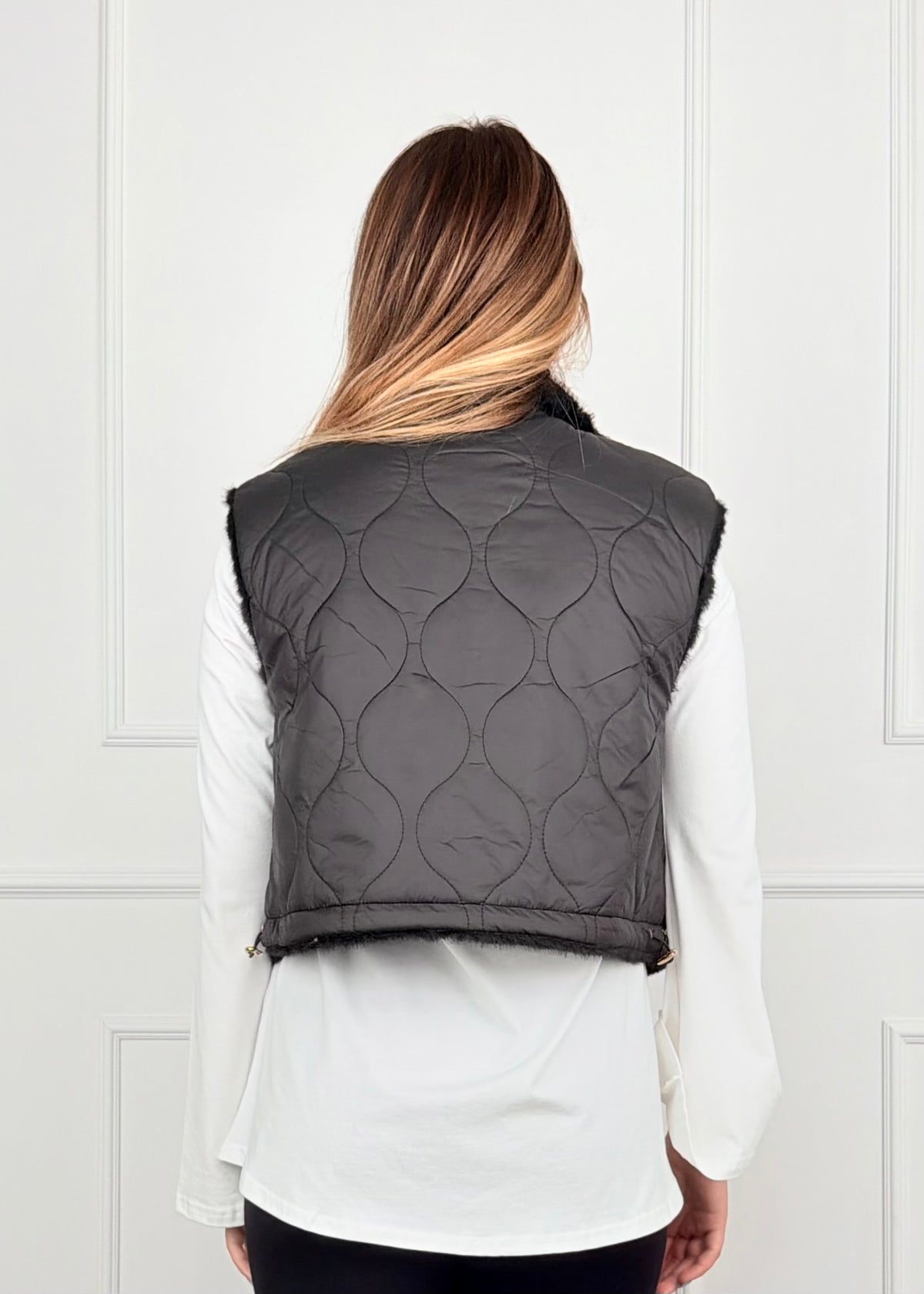 GILET DOUBLE FACE - GILET DOUBLE FACE TRAPUNTATO