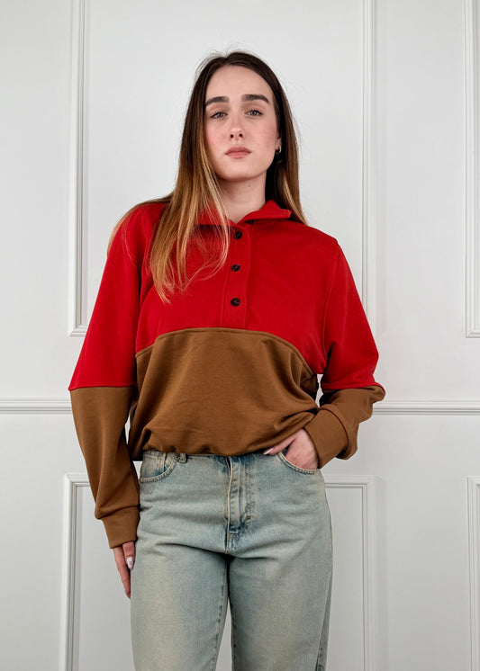 26M4390 - TENSIONE IN FELPA BICOLORE