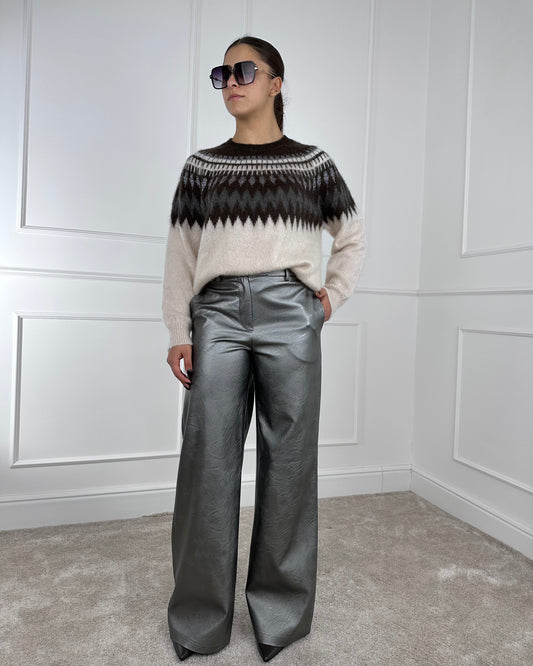 26P1722 - TENSIONE IN PANTALONE SIMILPELLE SPALMATO