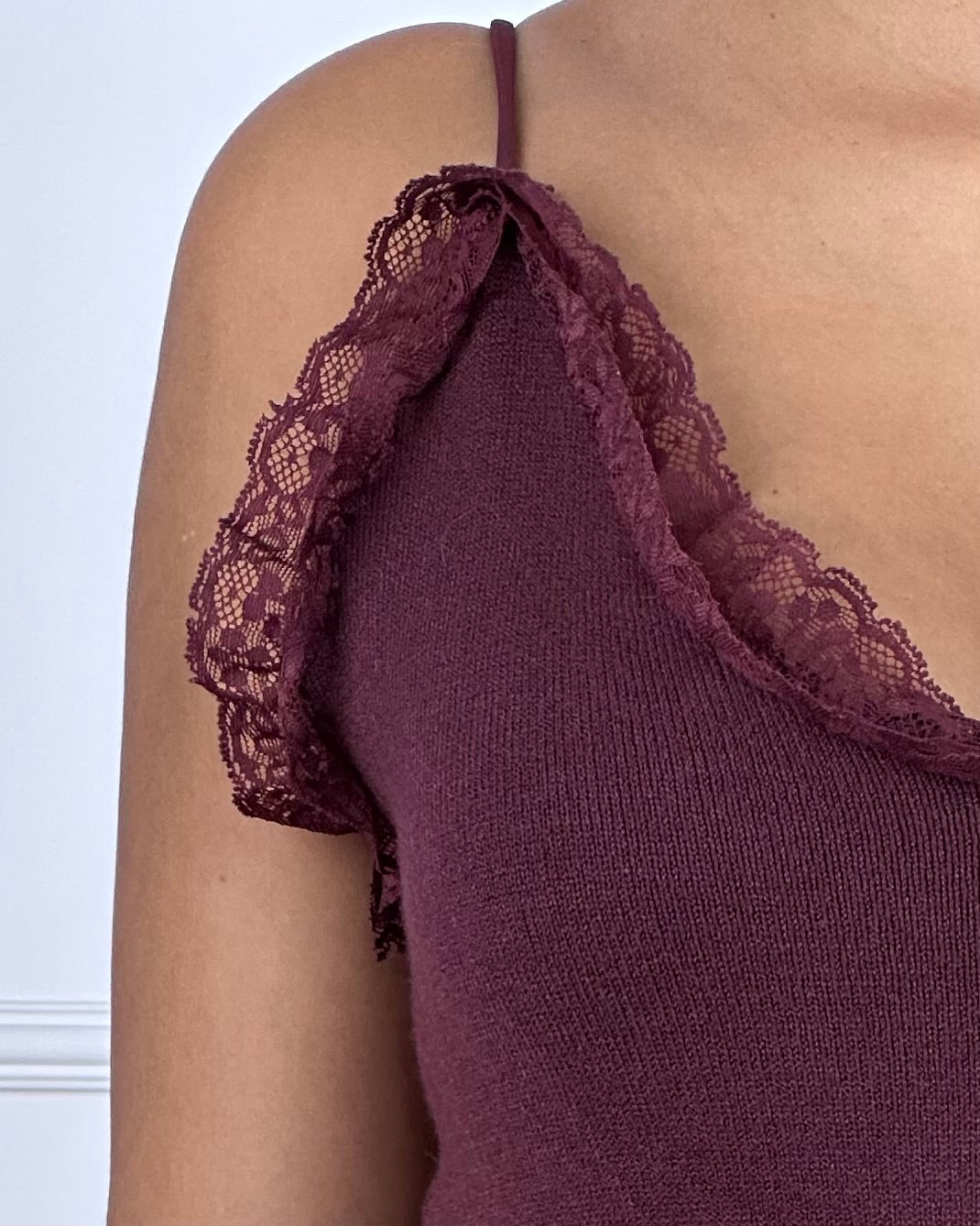 I92009 - I92009 TOP IN MAGLIA CON PIZZO