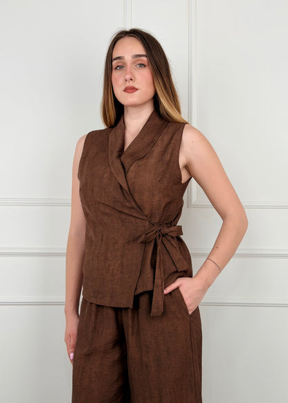 5957 - COMPLETO PANTALONE E GILET CHIUSURA A PORTAFOGLIO