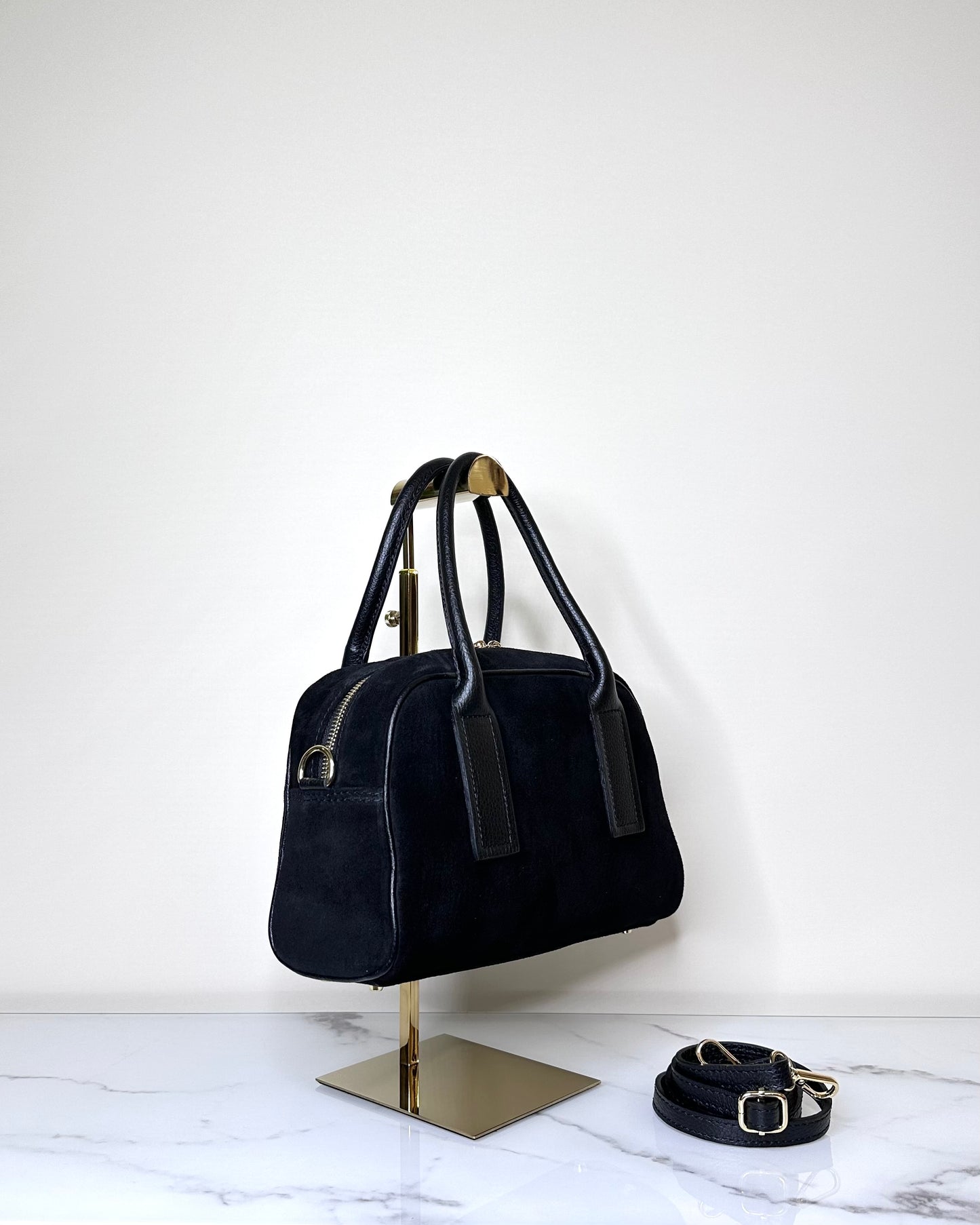 BRS5467 BORSA BAULETTO VERA PELLE SCAMOSCIATA