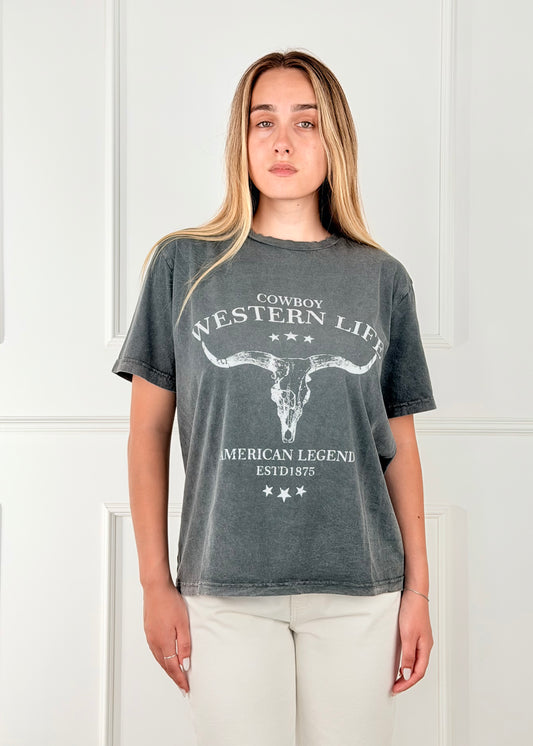 AP134 - T-SHIRT EFFETTO VINTAGE COWBOY