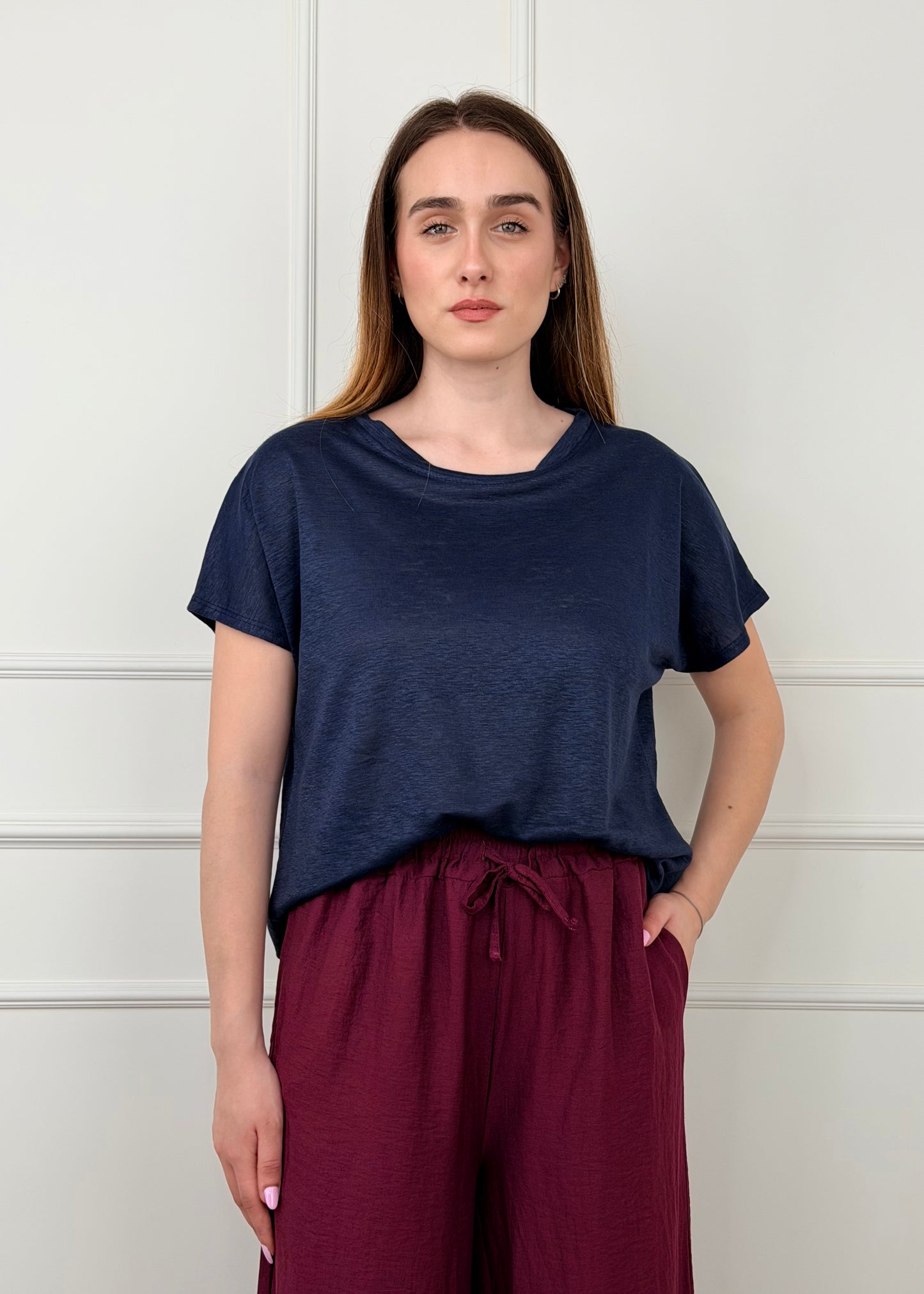 25169 - T-SHIRT VEDO NON VEDO PURO LINO