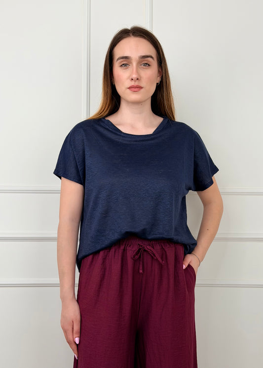 25169 - T-SHIRT VEDO NON VEDO PURO LINO
