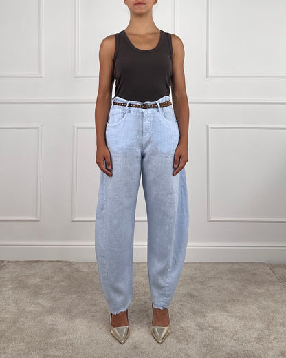 S25PE65 - TENSIONE IN PANTALONE IN LINO BALLOON