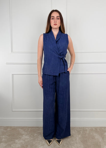 5957 - COMPLETO PANTALONE E GILET CHIUSURA A PORTAFOGLIO