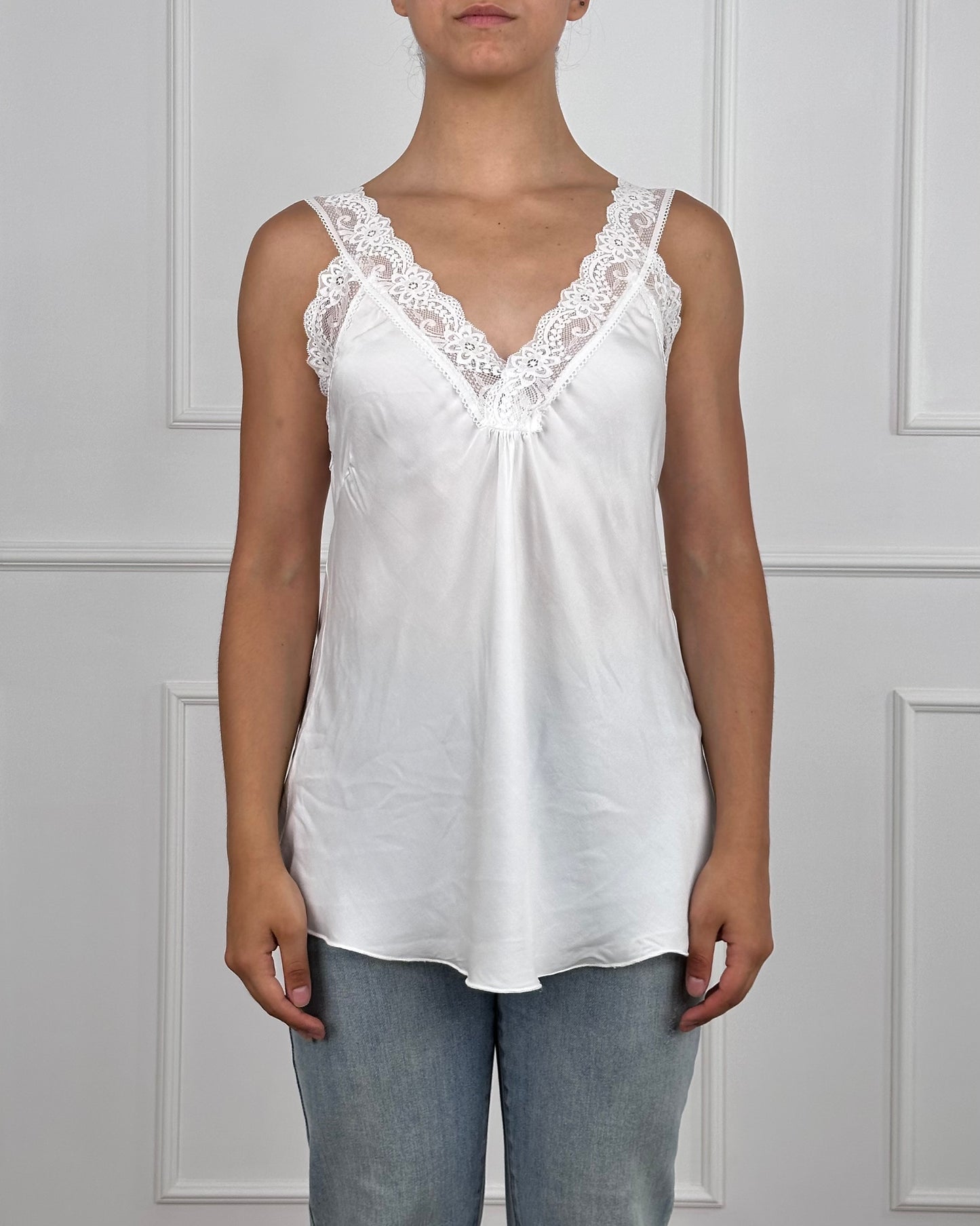 213361 - TOP IN VISCOSA SPALLINA IN PIZZO
