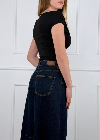 P314J110W000 - TENSIONE IN DENIM LOUVRE LAVAGGIO SCURO