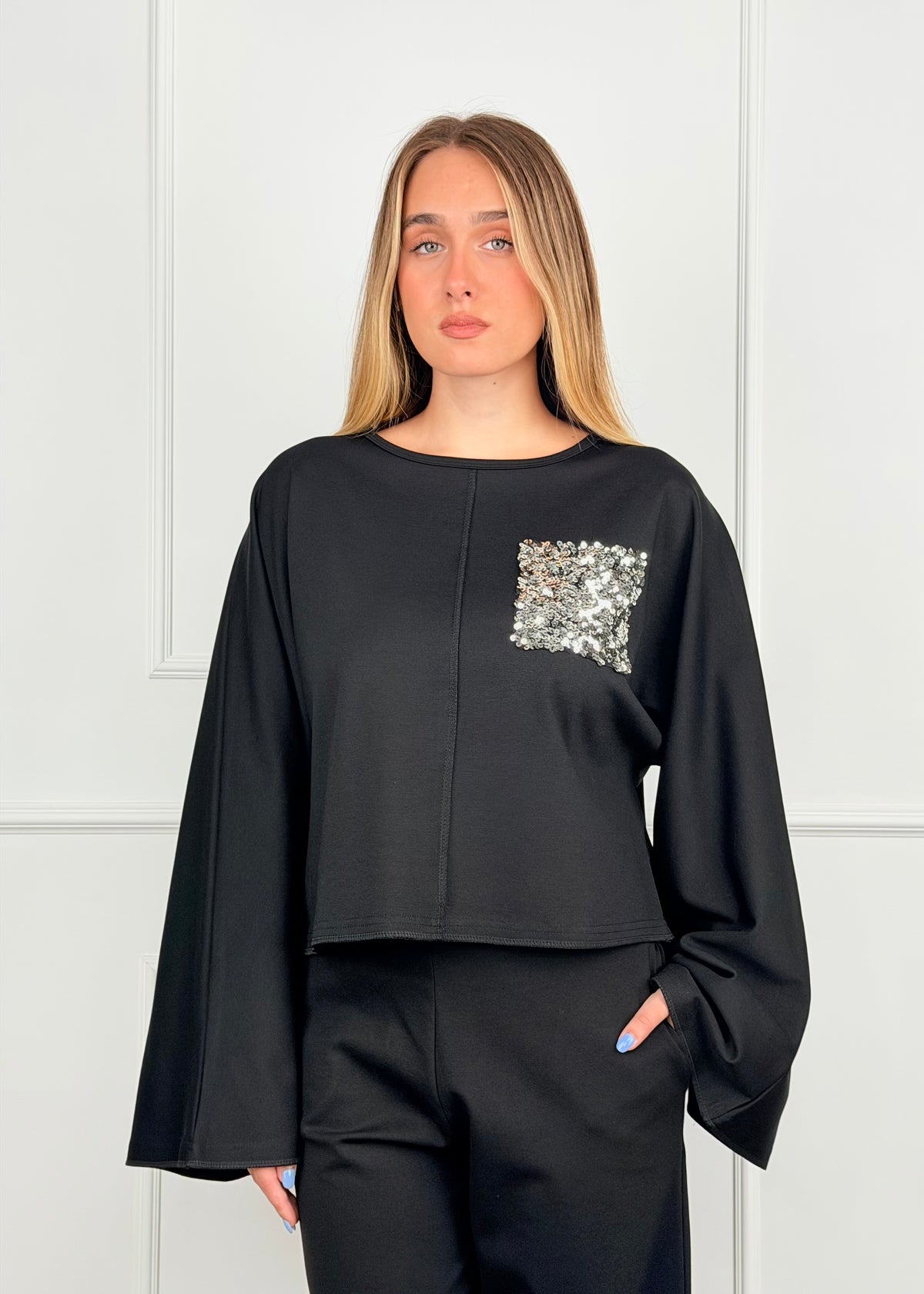 OG02458 - MY-D MAGLIA TASCA PAILLETTES