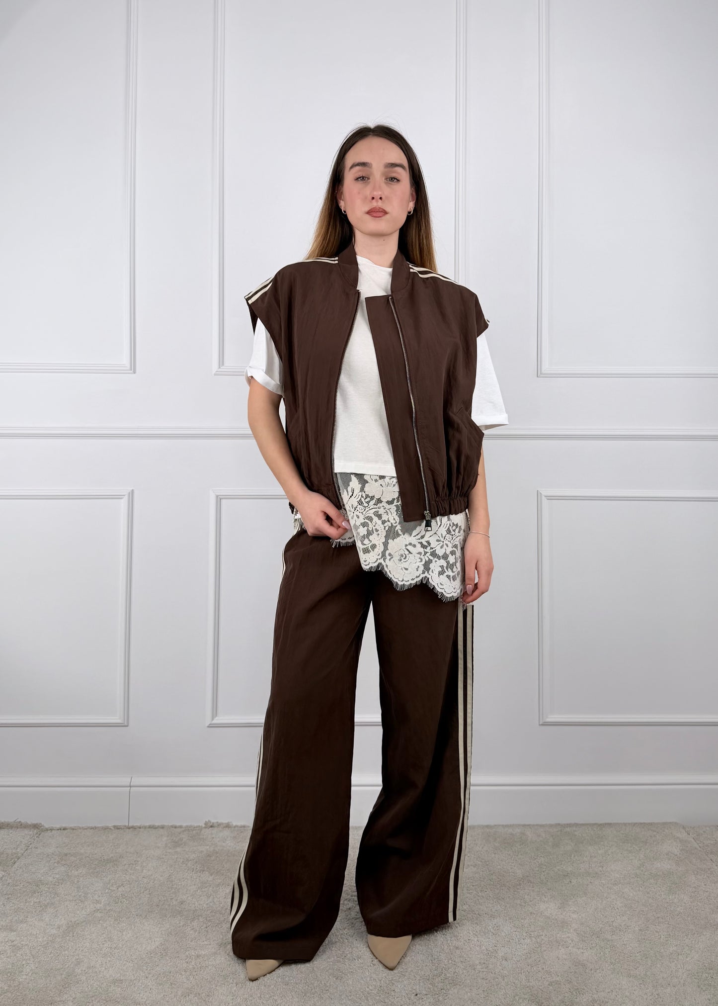 H527287 - BREND PANTALONE PALAZZO CON BANDE