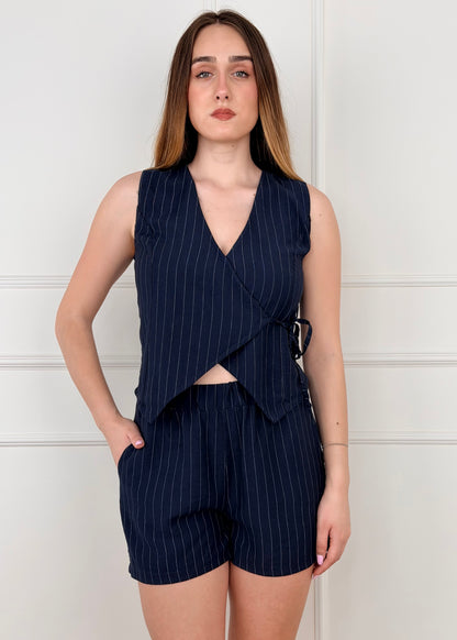 562954 - COMPLETO GESSATO GILET E SHORTS