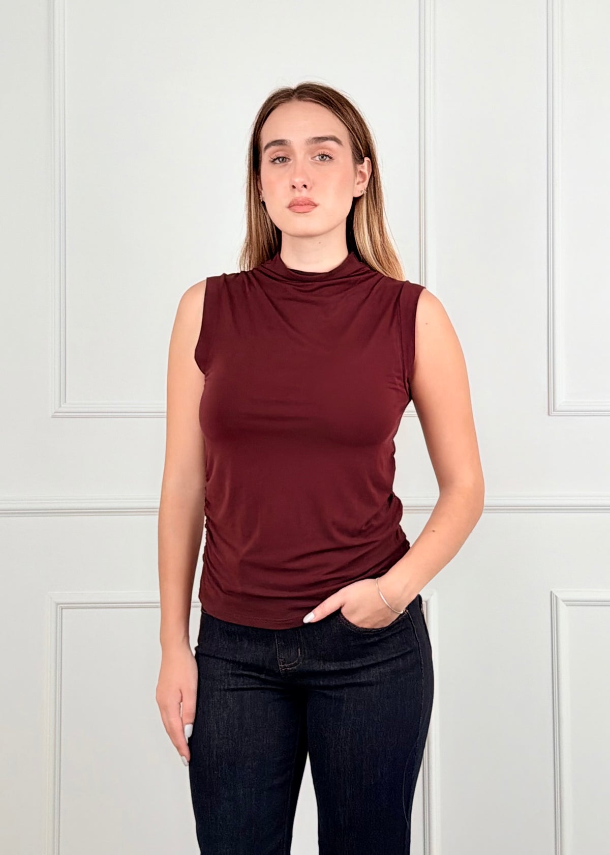 BI26614 - BI26614 MAGLIA CON DRAPPEGGIO LATERALE