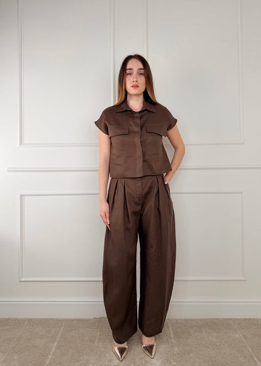 26P4950 - TENSIONE IN PANTALONE BALLOON IN LINO