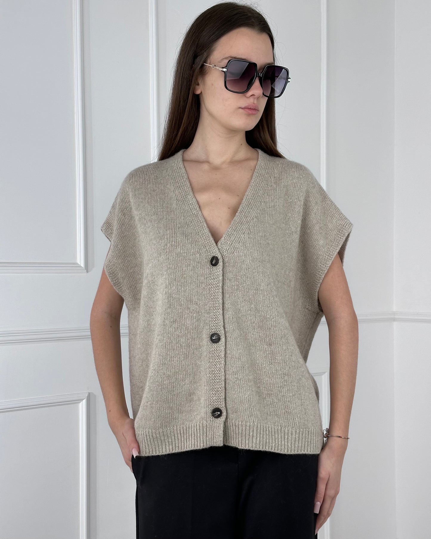 D80014 - TENSIONE IN GILET MISTO LANA & Cashmere