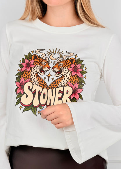 OG02319 - MY-D T-SHIRT MANICA LUNGA A CAMPANA CON STAMPA