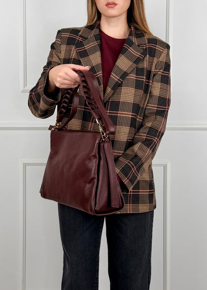 BRS • BORSA TRECCIA VERA PELLE