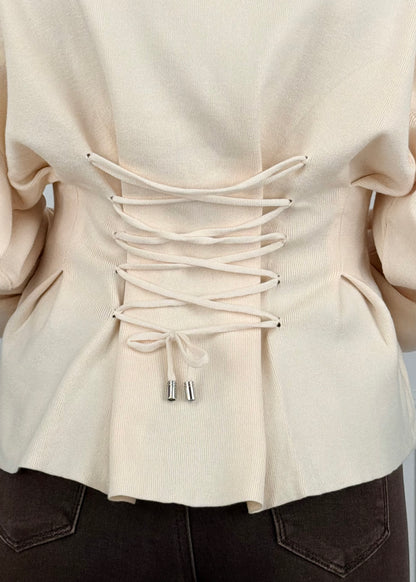 M5747L MAGLIA CON CORSETTO STRINGATO REGOLABILE SUL RETRO