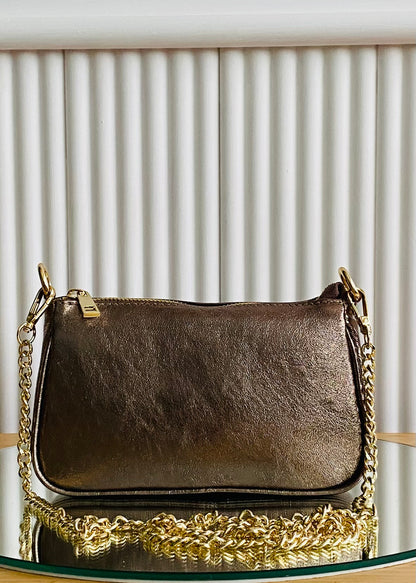 BRS • BORSA CAROL VERA PELLE CON TRACOLLA