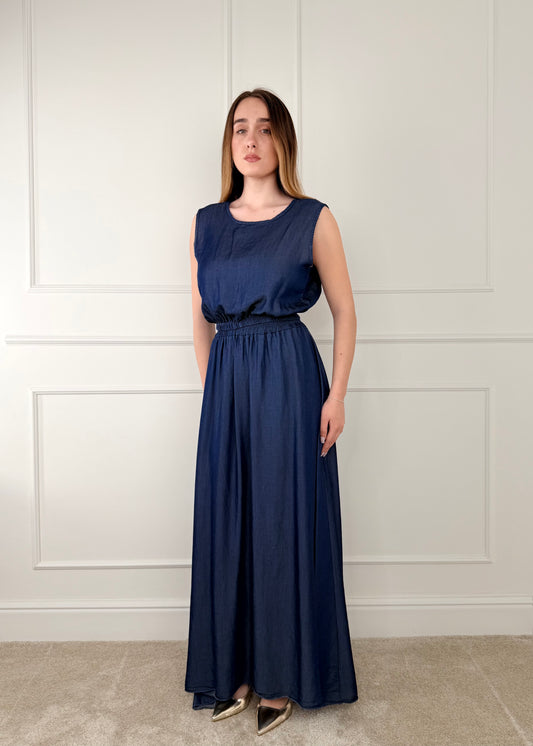 3657 - COMPLETO TOP E GONNA IN DENIM TESSUTO LEGGERO