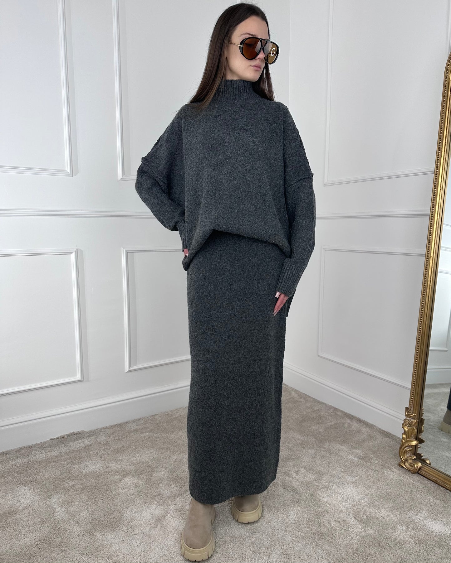 60701 - COMPLETO MISTO LANA PULLOVER E GONNA