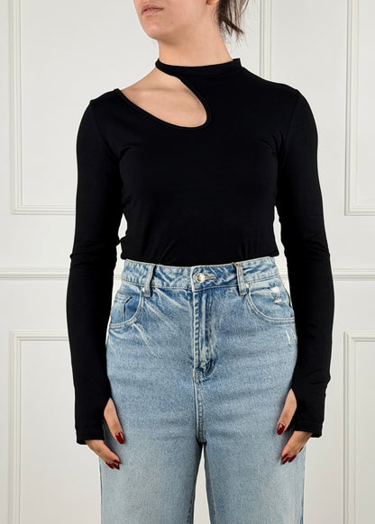 MR11919 - MAGLIA CUT OUT GOCCIA IN JERSEY DI VISCOSA