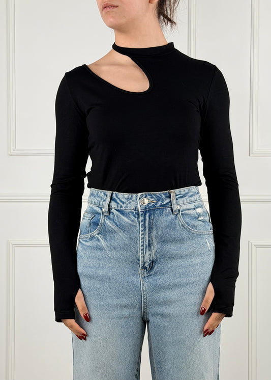 MR11919 - MAGLIA CUT OUT GOCCIA IN JERSEY DI VISCOSA