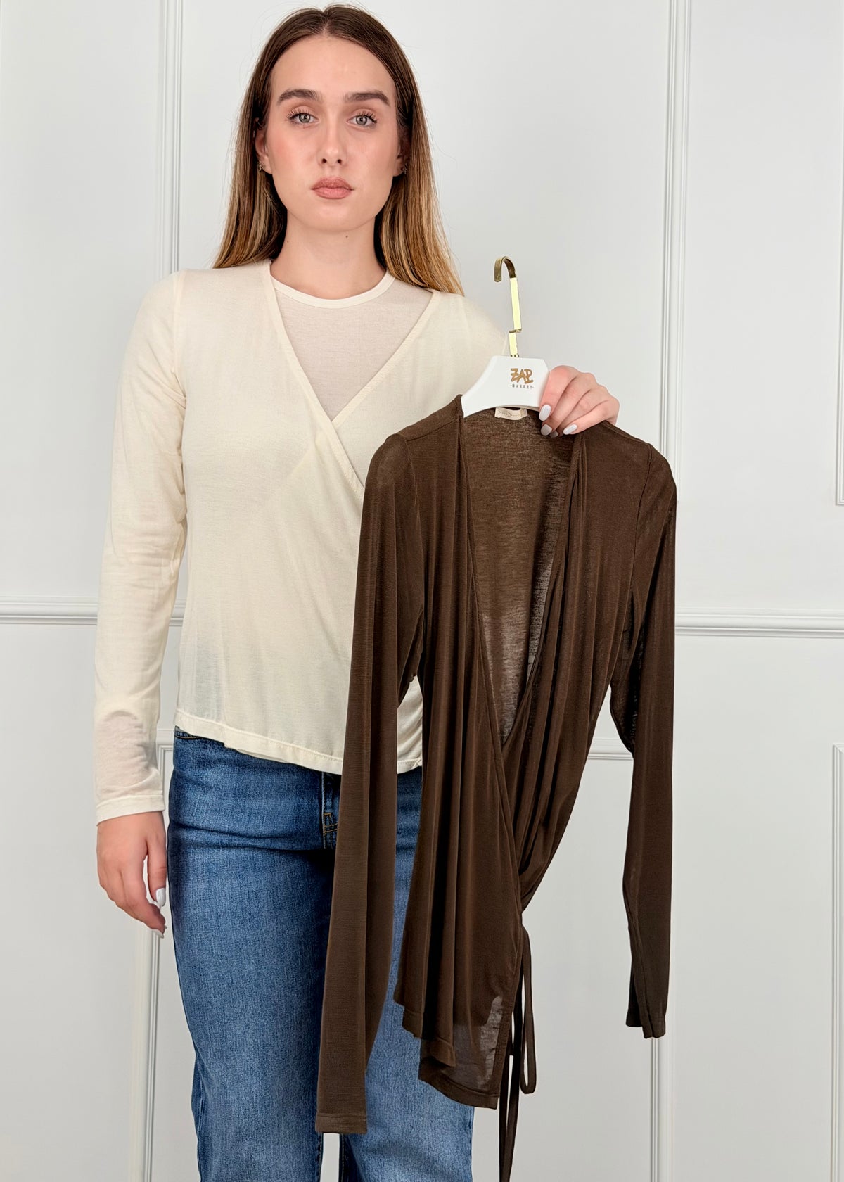 N1053 - MAGLIA CASHMERINA CHIUSURA INCROCIO