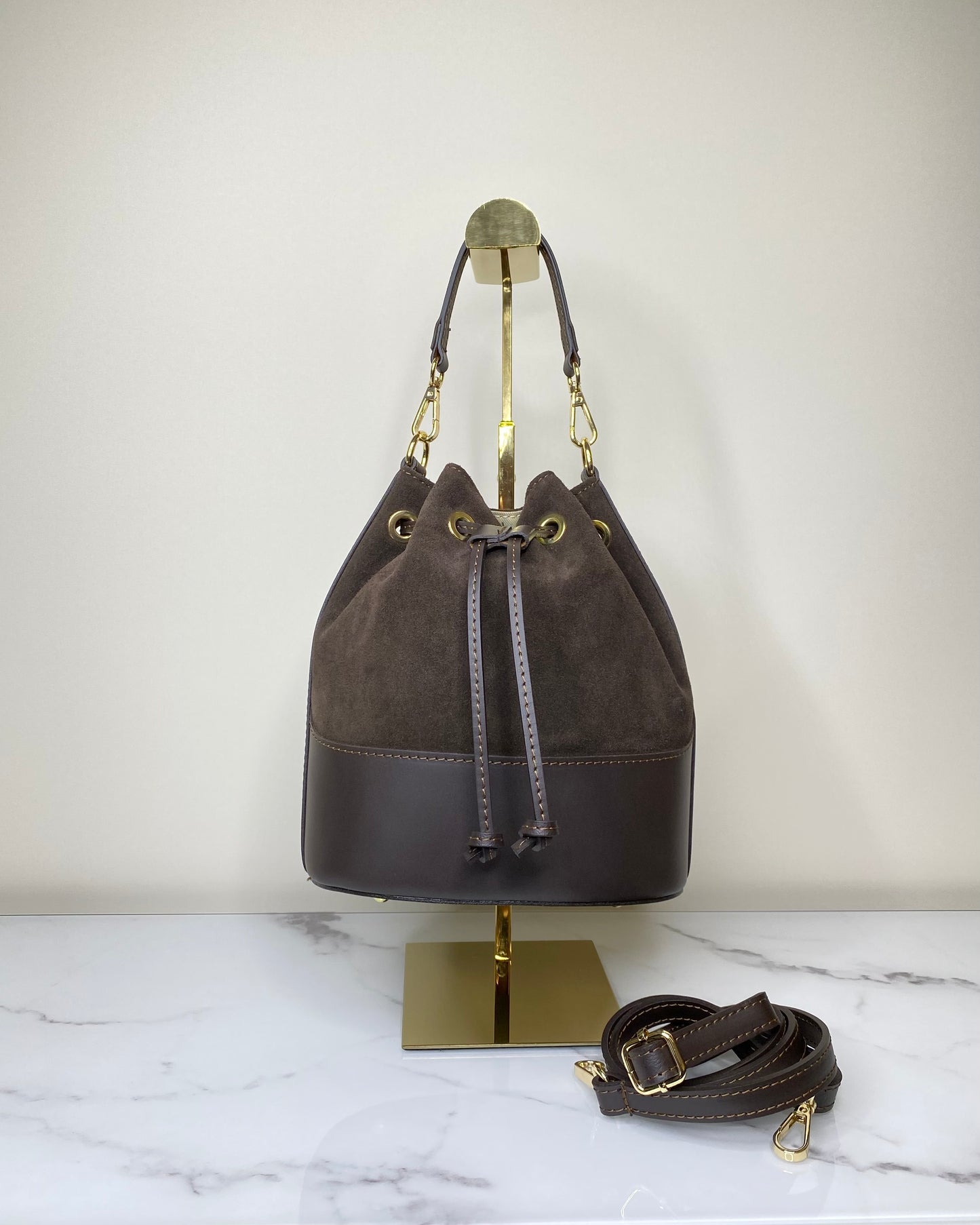 BRS487 - BORSA SECCHIELLO VERA PELLE