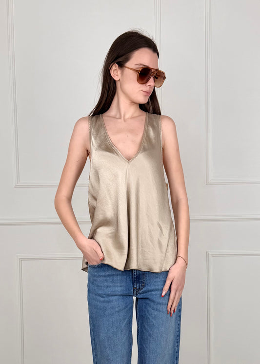 21944 - TOP IN VISCOSA SCOLLO "V"