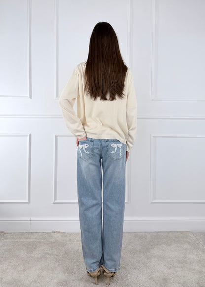 A455314 BREND DENIM CON FIOCCO SANGALLO