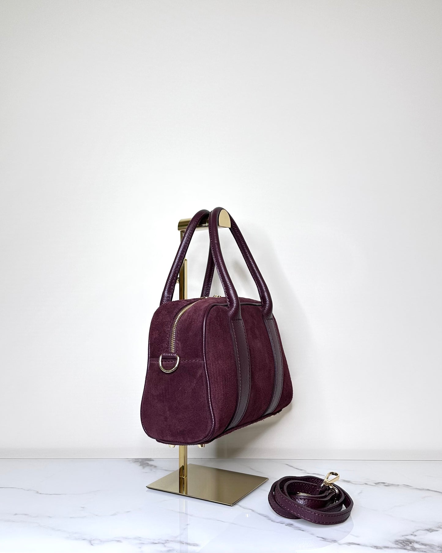 BRS5467 BORSA BAULETTO VERA PELLE SCAMOSCIATA